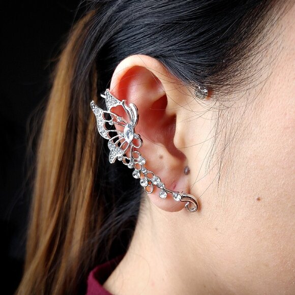 Butterfly Cuff Clip Earrings 3 - Picture 1 of 3